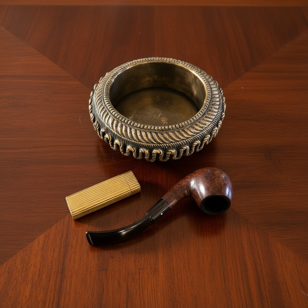 Smoking accessories on elegant table