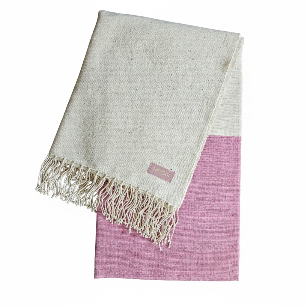 Cream and Pink Throw - Same Position